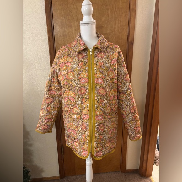 Isaac Mizrahi Jackets & Blazers - Isaac Mizrahi Women's Floral Reversible Quilted Teddy Jacket - Yellow and Pink